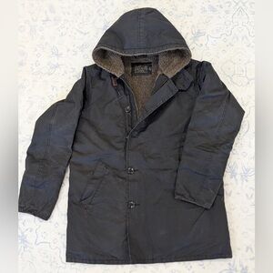 J.Crew Mens Falmouth Sherpa Waxed Parka Coat with hood Small